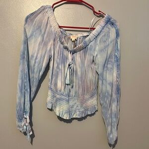 NWT Surf Gypsy Women's Blue Tie-Dye Off-Shoulder Top SIZE SMALL